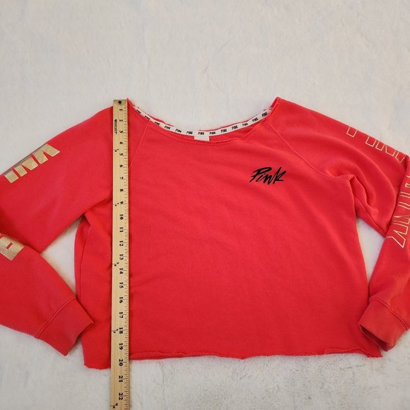 PINK Victoria’s Secret Slouch Neck Neon Sweatshirt size  Small - Picture 9 of 10